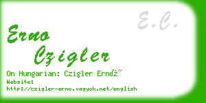 erno czigler business card